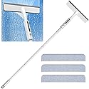 PFEIGH Spray Window Squeegee, 3-in-1 Professional Squeegee with Telescopic Extension Pole up to 59"", Home Cleaner Tools for Windows, Bathrooms