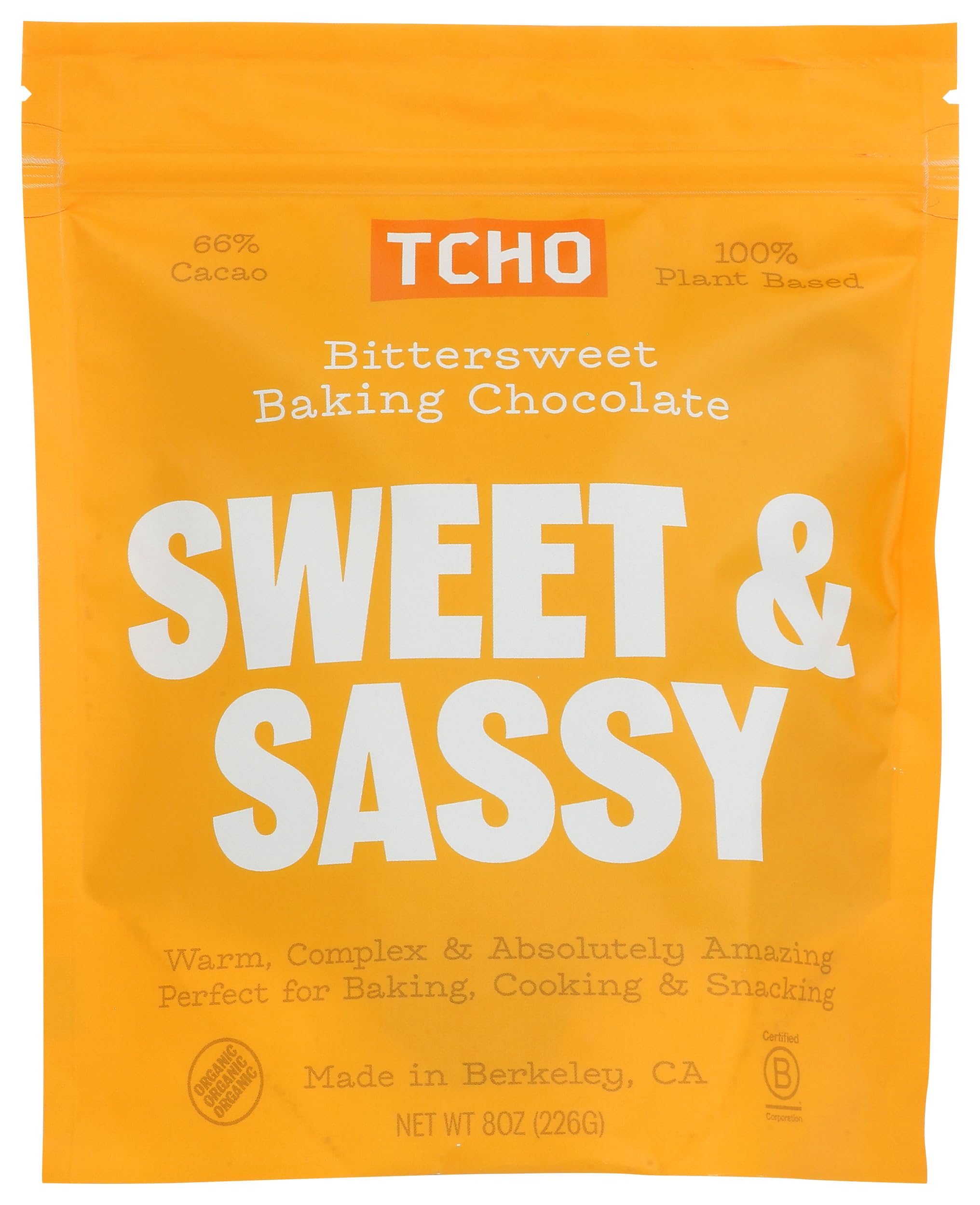 Tcho, Organic Dark Chocolate Baking Discs, 8 Ounce