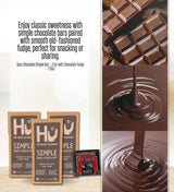 3x Hu Choc Simple Bar 2.1 OZ Bundle with Chocolate Fudge Candy - Dark Chocolate Bar with Minimal Ingredients Paired with Rich Fudge Treat for Snacking
