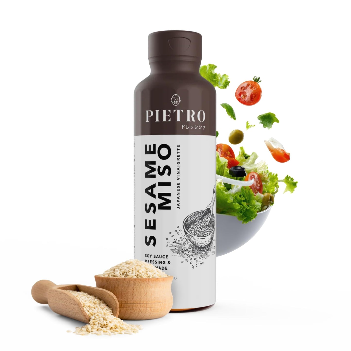 Pietro Dressing Sesame and Miso Salad Dressing, 9.3 Oz. - Natural, Delicious Dressing and Marinade (Packaging May Vary)
