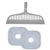 True & Tidy Silicone Sweeper Mop Head + 2pc Machine Washable Microfiber Pad for SPIN-800 TrueClean Mop and Bucket System Square Spin Accessories Set