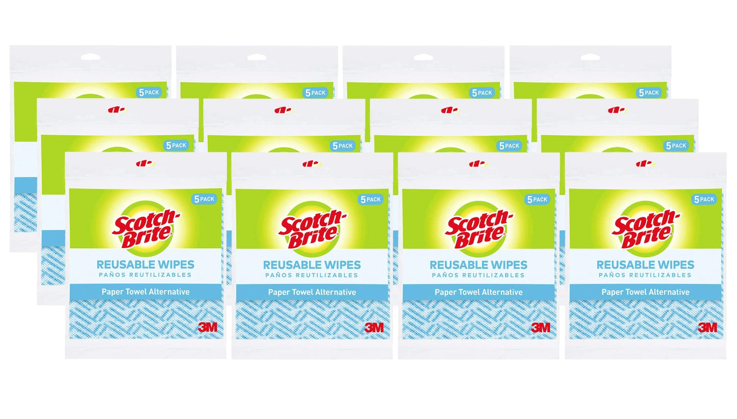 Scotch-Brite Kitchen Wipe 5 Count (Pack of 12), 60 Total