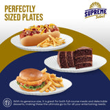 Supreme Select Disposable Paper Plates in Bulk [Set of 200 | 9 inch] Uncoated White Large Plate - Ideal for Birthday Parties, Weddings, Thanksgiving