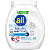all Unit Dose Laundry Detergent, Mighty Pacs, Free Clear, 80 Count