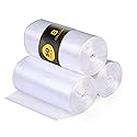 50 Small to Medium 7-8-9-10 Gallon 24" x 24" Clear Garbage Bags - Commercial Waste Basket Trash Bags | Bulk Plastic Bathroom Trash Can Liners | Office