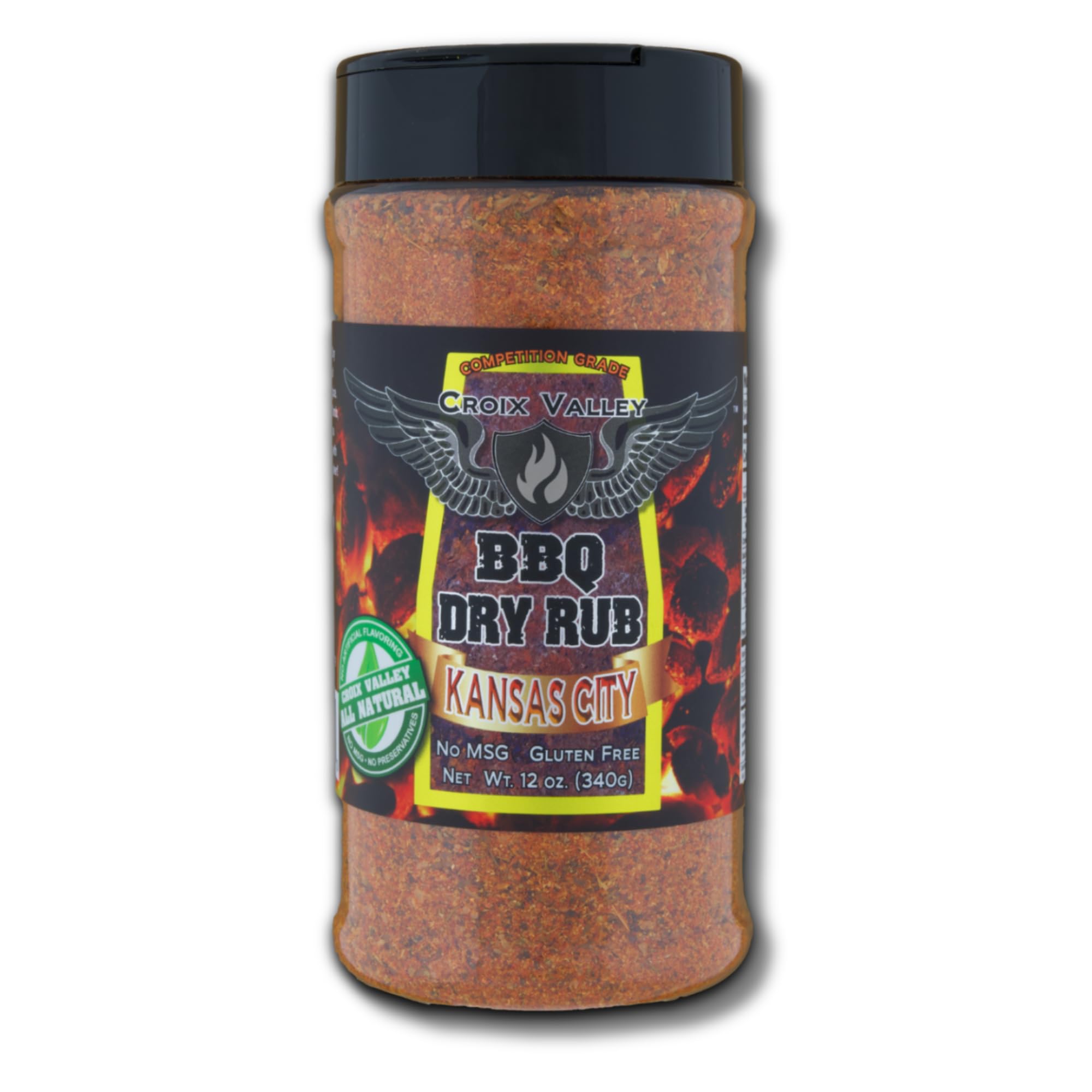 Croix Valley Kansas City BBQ Dry Rub - 3 Pack (12 oz Plastic Shaker Bottle) - Bold Savory Flavor with Balanced Sweetness - Gluten-Free, No MSG, Vegan