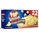 Pop Weaver Microwave Popcorn, Extra Butter, 22 Bags per Box…