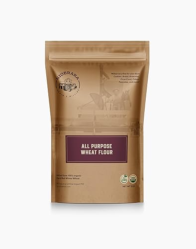Niobrara 5lb Grain and Milling Organic All-Purpose Flour - USDA Certified Organic, Non-GMO Verified, High-Protein Milled Flour for Baking, Cooking
