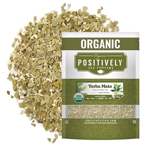 Organic Positively Tea Company, Yerba Mate Tea, (Unsmoked) Loose Leaf, 16 Ounce