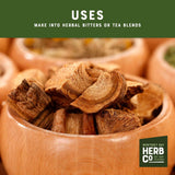 Organic Gentian Root Cut & Sifted, by Herb Co, Gentiana Lutea, Kosher, for Herbal Bitters, Tea Blends, Cocktails & Craft Beer Brewing, 1/4 lb