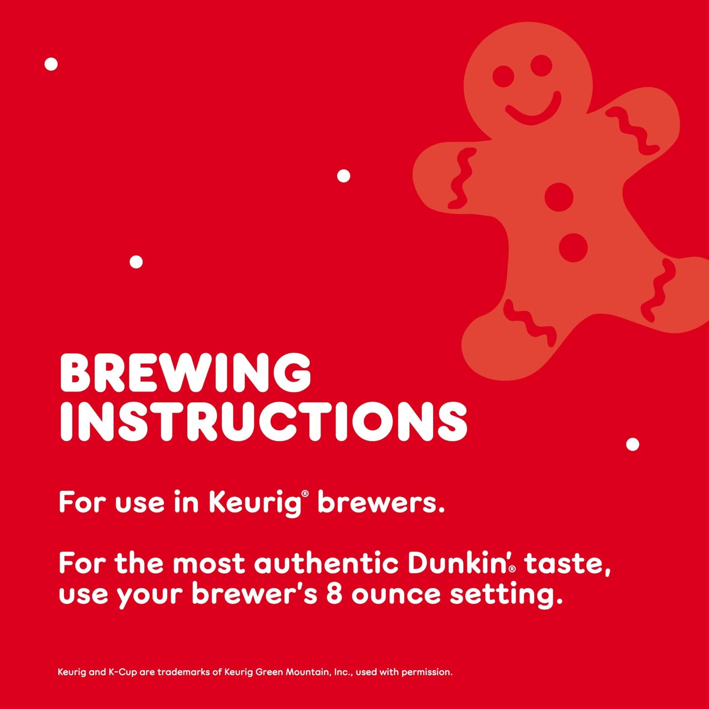 Dunkin' Gingerbread Artificially Flavored Coffee, Keurig K-Cup Pods, 10 Count Box