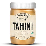 Organic Tahini Paste 16 oz (1lb) - Unhulled White Sesame Tahini Dressing - USDA Certified, Gluten Free, Kosher - Creamy Organic Tahini Sauce