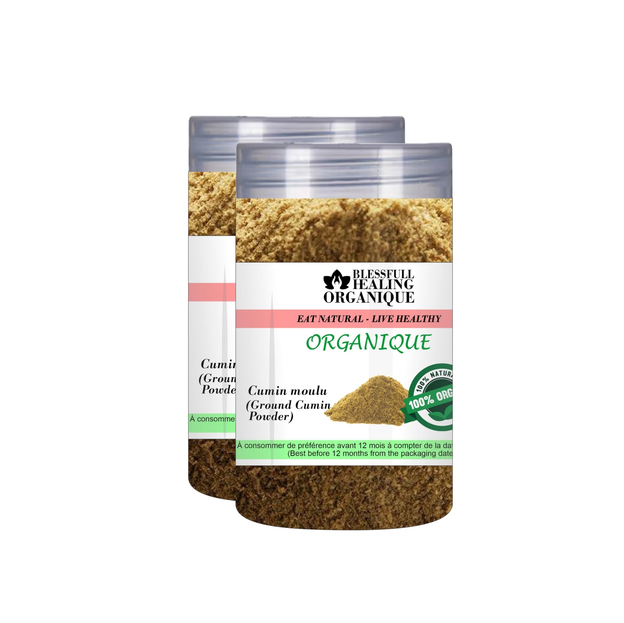 Blessfull Healing Organic Ground Cumin Powder 100 Gram (3.52 oz) Each (Pack Of 2) = 200 Grams, Vegan