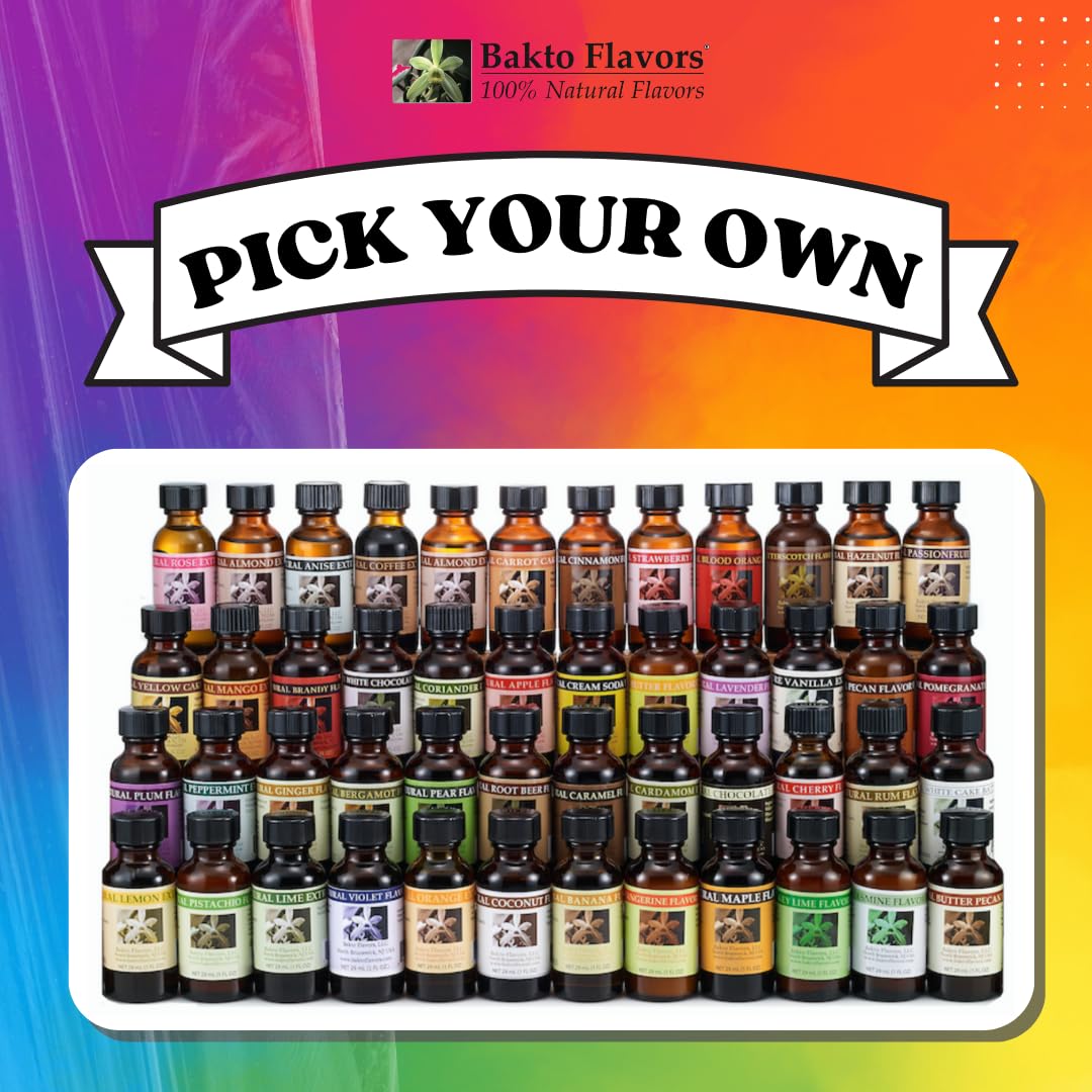 Bakto Flavors - Natural Flavors & Extracts - PICK YOUR OWN FLAVORS - Box of 6 (1 OZ Bottles)