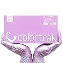 Colortrak Disposable Nitrile Gloves, Pink, Luminous Collection Lilac Frost Latex-Free, Powder-Free Hair Color Gloves for Chemical Processing & Salon