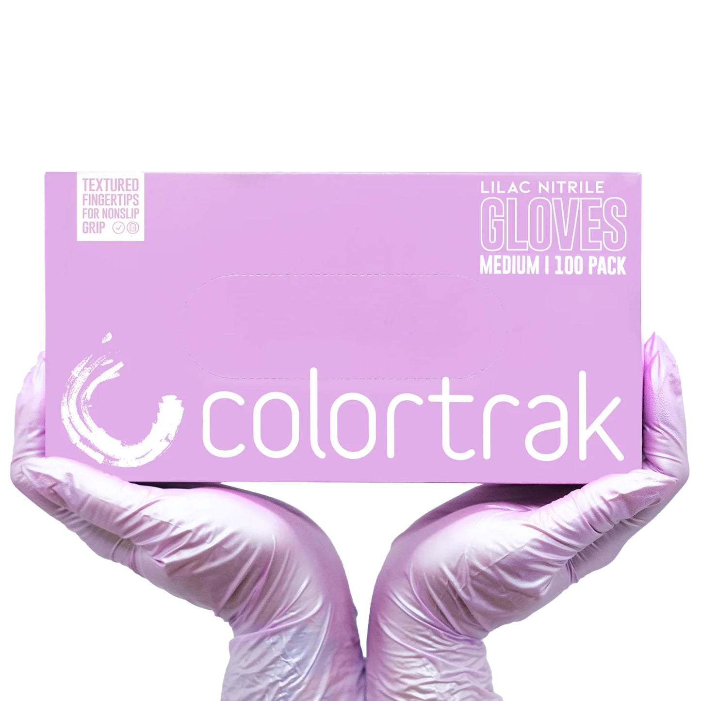Colortrak Disposable Nitrile Gloves, Pink, Luminous Collection Lilac Frost Latex-Free, Powder-Free Hair Color Gloves for Chemical Processing & Salon
