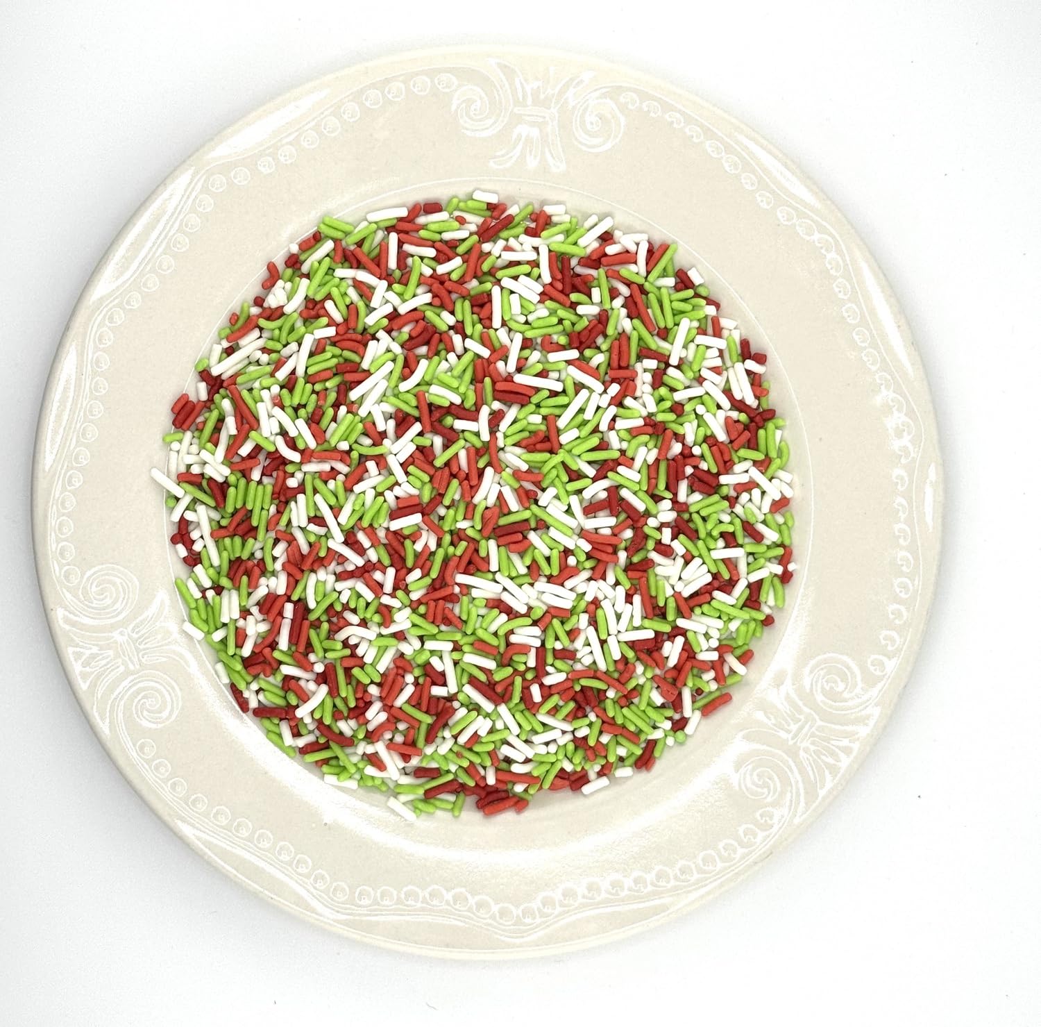 Red Green White Edible Sprinkles for Holiday Christmas Cake Decorating, Cupcakes, Cookies, Ice Cream and Donut Toppings Edible Decorating Baking