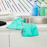 Restaurantware-Clean Tek Professional 15 Mil Extra Large Cleaning Gloves, 1 Pair Of Long Cuff Gloves - Flock Lining, No-Powder, Green Nitrile Chemical