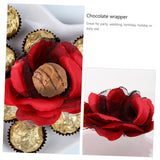 OHPHCALL 10Pcs Rose Petal Candy Wrappers Chocolate Packaging for Weddings Parties Elegant Random Color Design for Birthdays Celebrations