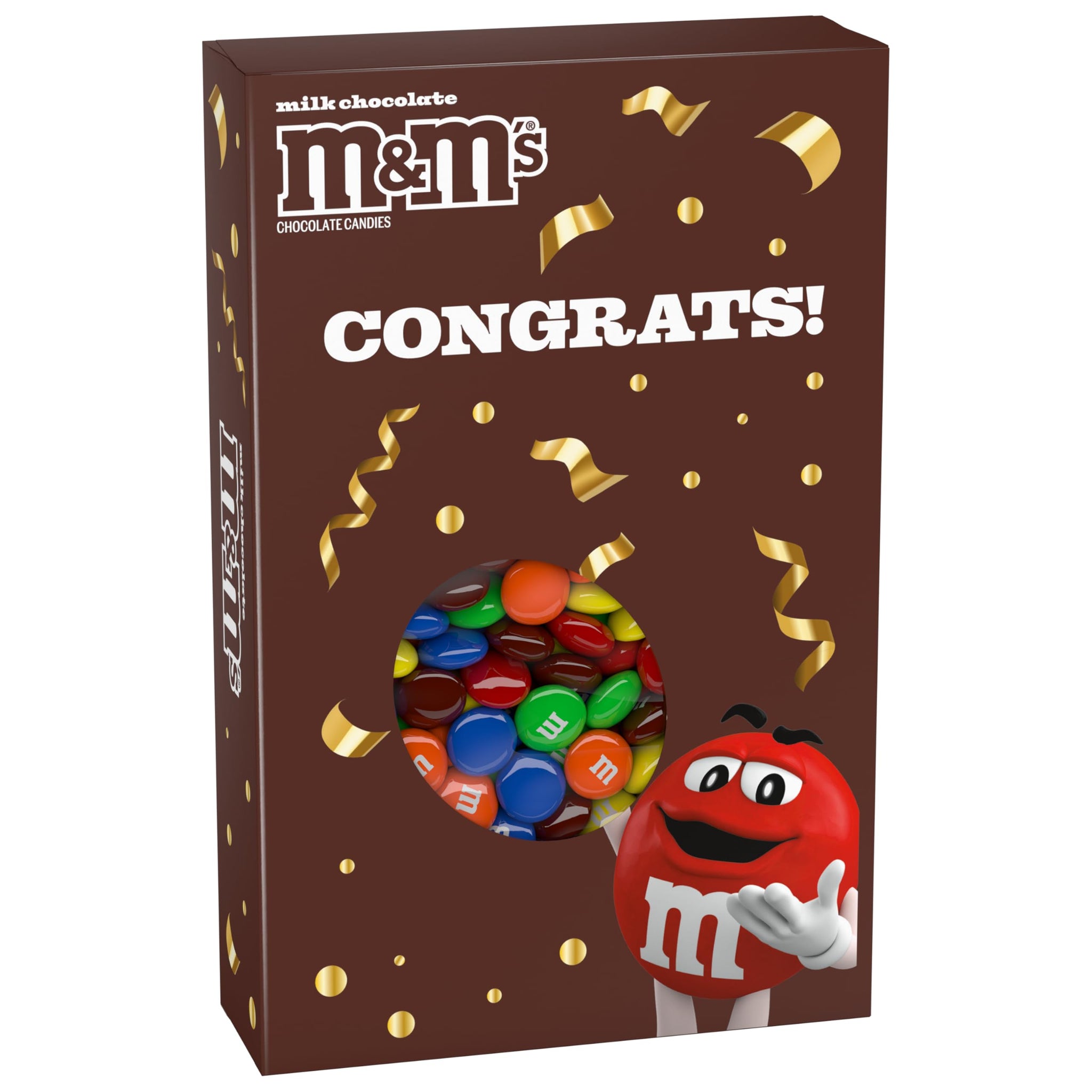 M&M'S Milk Chocolate Candy Gift Box with Congrats Card for Graduation, Anniversary, Engagement, Wedding, Baby, New Job, and All Congratulations Card