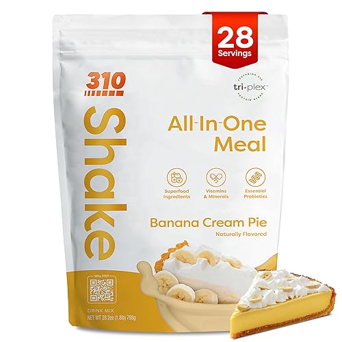 310 Nutrition All-In-One Plant-Based Meal Replacement Shake - High-Fiber Protein with Probiotics, Digestive Enzymes & Adaptogens - Vegan, Low Carb
