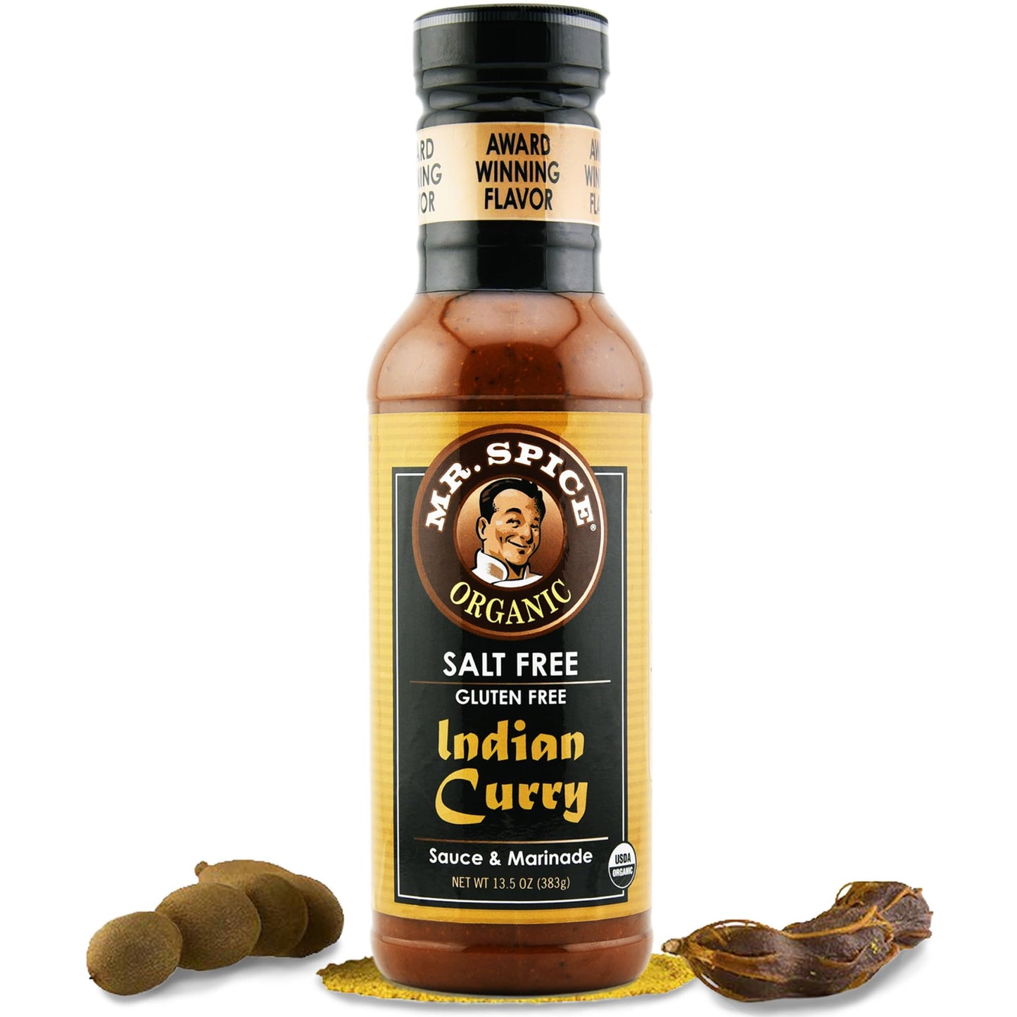 Mr. Spice Organic Indian Curry Sauce, Salt Free Curry Sauce (0mg/serv), Gluten Free, Low Sodium Sauces for Marinade, Simmer, Skillet & Air Fryer, No