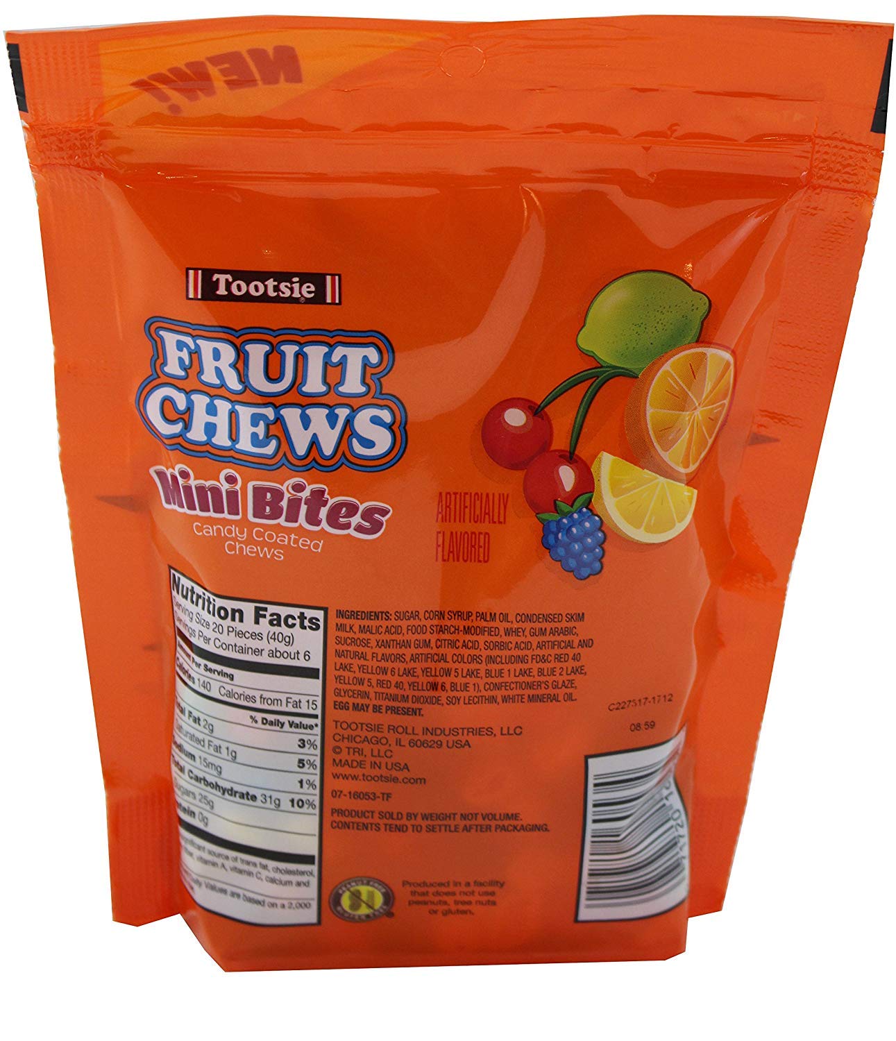 Tootsie Fruit Chews Mini Bites Candy Coated, 9 oz