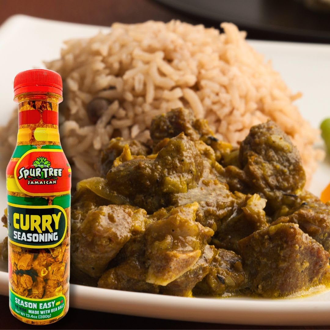 Spur Tree Jamaican Curry Seasoning 13.4 Oz - Experience Authentic Jamaican Taste - All-Natural And Fresh Ingredients - Curry Seasoning Jamaican (13.4
