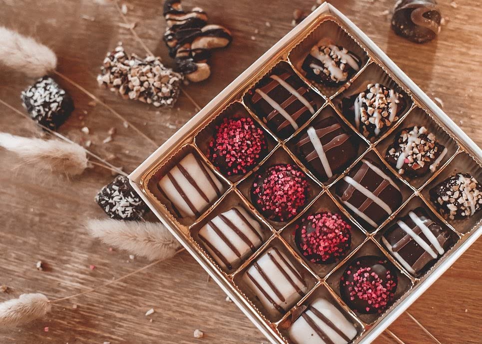 Chocolate Gift Box - Great for Holiday, Happy Birthday, Everyone Loves Chocolates (Purple Gift Box)