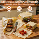 Unprinted Beeswax Wraps - Undyed, Unbleached, Reusable Food Wraps for Bread, Sandwich, Cheese & Bowls - Zero Waste Alternative to Plastic Wrap
