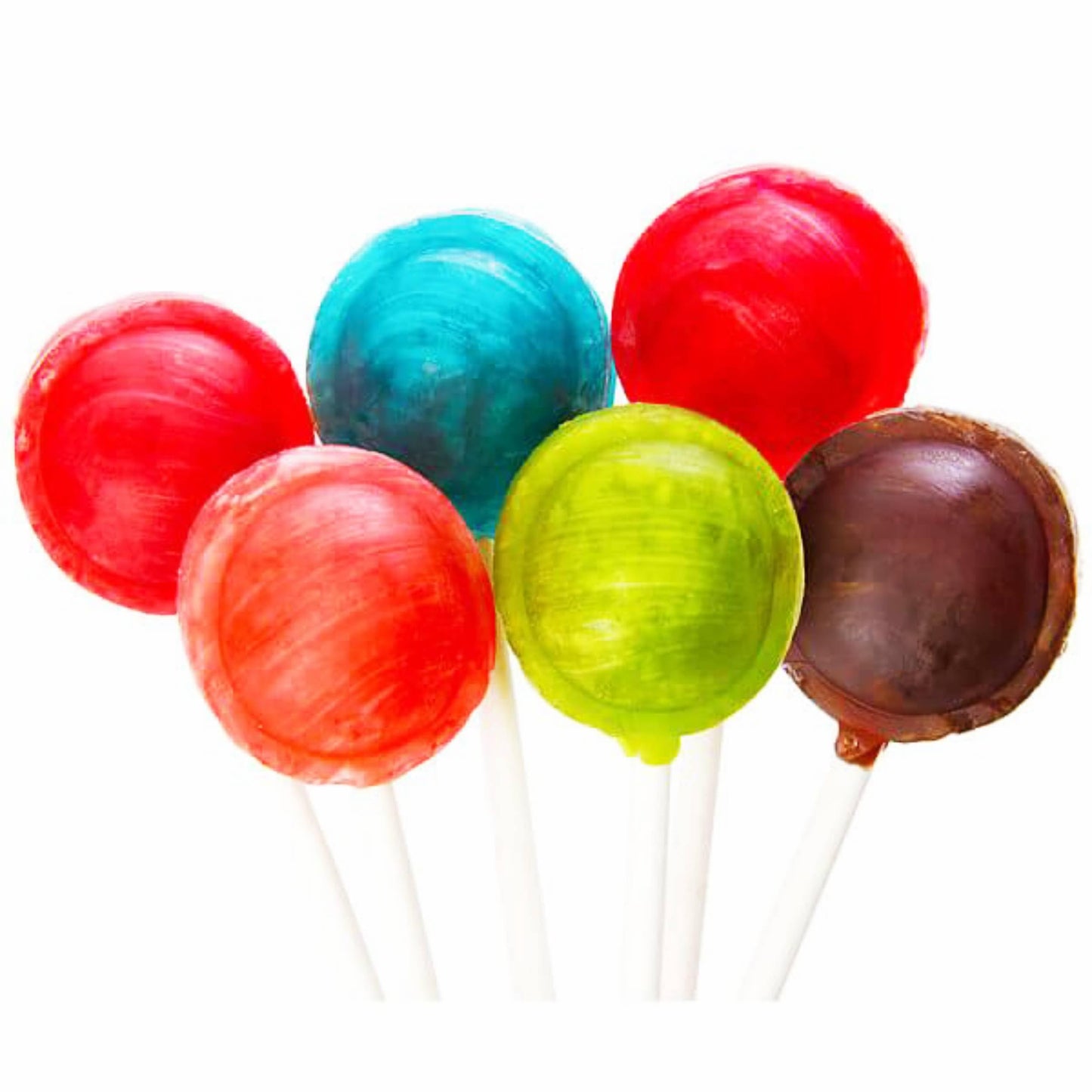 Fun Flavor Assorted Toot-sie Lollipops Bulk, Filled Chocolate Tootsy Roll Pops with Bright Fruity Flavors, by Queen City Candy Cave (1 Pound)