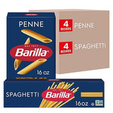 Barilla Penne & Spaghetti Pasta Variety Pack, 16 oz. Boxes (Pack of 8) - Non-GMO, Made with Durum Wheat Semolina - Kosher Certified