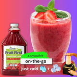 DrinkFit Fruit Smoothie | Real Fruit Puree, Low Sugar, Gluten-Free & Non-GMO, Strawberry Smoothie Mix - Makes 32 Smoothies, 64 Fl Oz