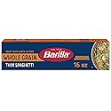 Barilla Whole Grain Thin Spaghetti, 16 oz. Box - Non-GMO Pasta, With 100% Whole Grain Durum Wheat - Great Source of Fiber
