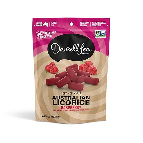 Darrell Lea Soft Australian Licorice, Non-GMO, No Palm Oil, Plant Based, No High Fructose Corn Syrup, Soft & Chewy Licorice Candy, Made in Australia
