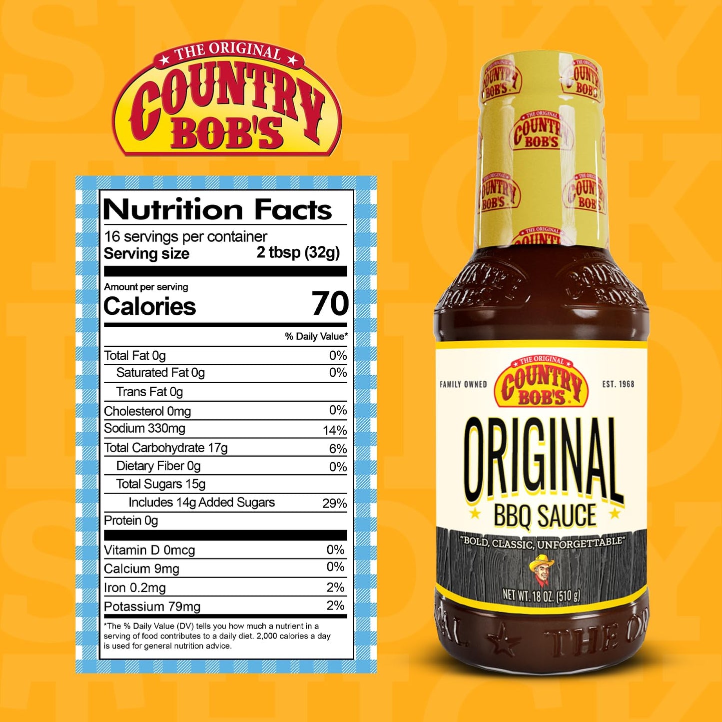Country Bob's - Original Barbecue Sauce - 18 oz (Pack of 1)