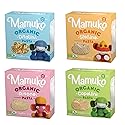 Mamuko Organic The Beginning Pasta 4-Pack Variety Mix (Ditalini, Stelline, Risone, Capellini) Quick-Cook Pasta for Babies Young Children - Protein
