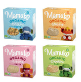 Mamuko Organic The Beginning Pasta 4-Pack Variety Mix (Ditalini, Stelline, Risone, Capellini) Quick-Cook Pasta for Babies Young Children - Protein