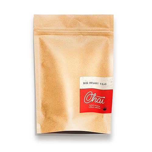 Big Heart Tea Co. Tea Bags - Fiery Masala Chai - Certified Organic, Ayurvedic Herbal Decaf Tea with Small Batch Ground Sweet Herbs and Spices