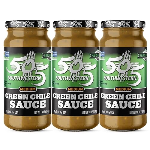 505 Southwestern Hatch Valley Mild Green Chile Sauce 16oz (Pack of 3, Green Chile Cooking Sauce-medium)