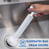 Universal Garbage Disposal Cleaner - 12" Long Kitchen Sink & Drain Cleaning Brush - Sturdy T-Grip Handle Disposer Cleaner - Removes Residue & Odor