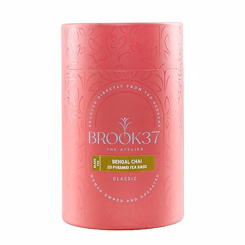 Brook37 Bengal Chai - Premium Black Chai Tea Blend | High Caffeine | Natural flavor and ingredients | Black tea, Ginger root, Cinnamon, Clove
