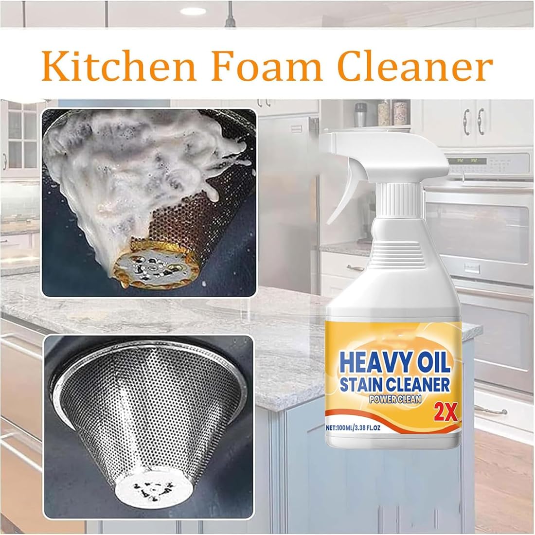 Yiushing Heavy Duty Degreaser Cleaner Spray, All Purpose Cleaning Agent, Powerful Clean Stains Spray (1Pcs)