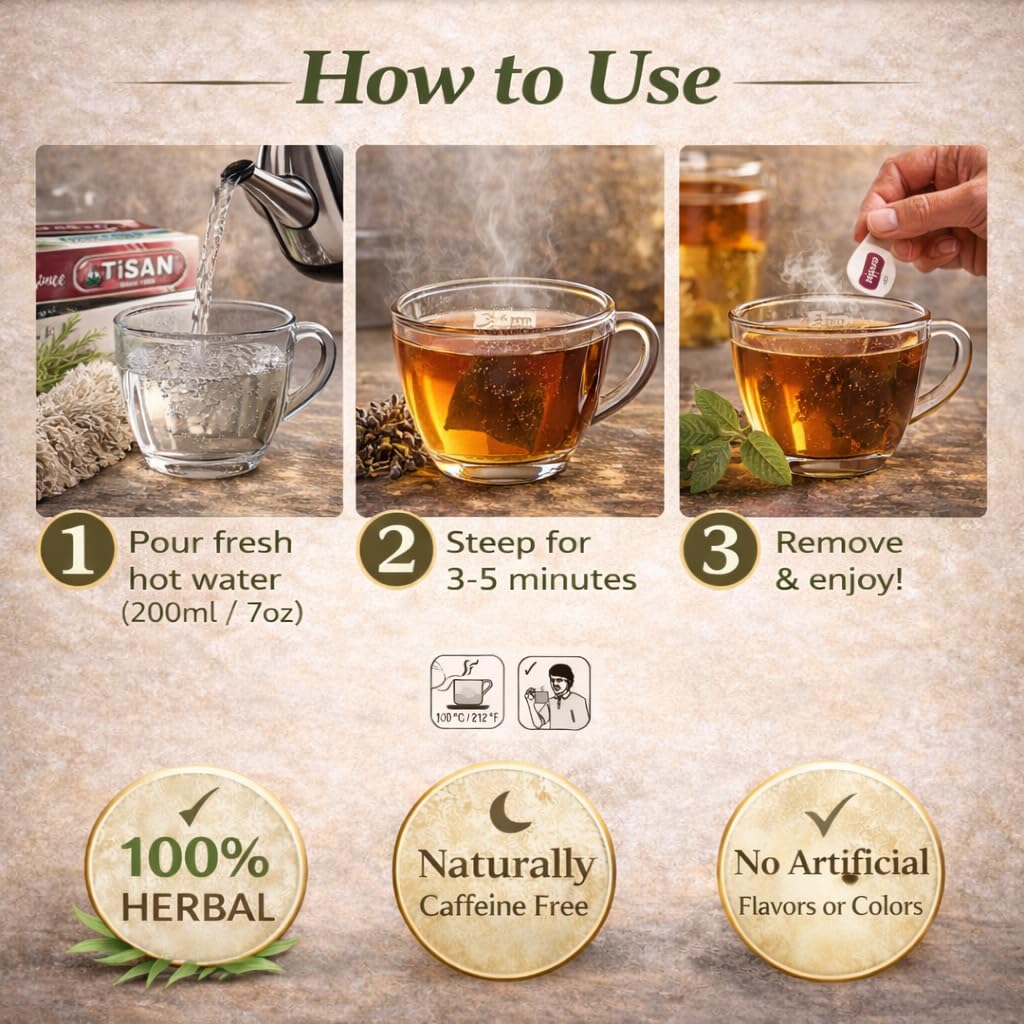 Tisan Rosemary Tea - 40 Individually Wrapped Tea Bags | Pure Aromatic Rosemary Leaves | Naturally Caffeine Free Herbal Infusion | Fresh Woodsy Scent