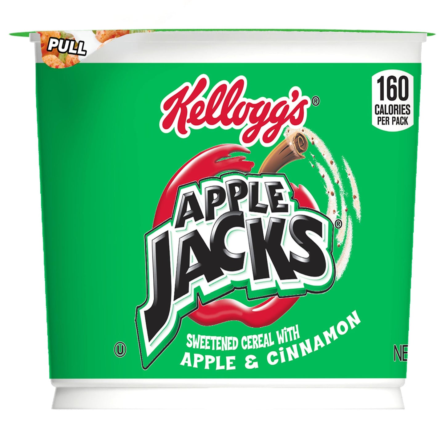 Kellogg’s Apple Jacks Cold Breakfast Cereal Cups, 8 Vitamins and Minerals, Kids Snacks, Original (12 Cups)