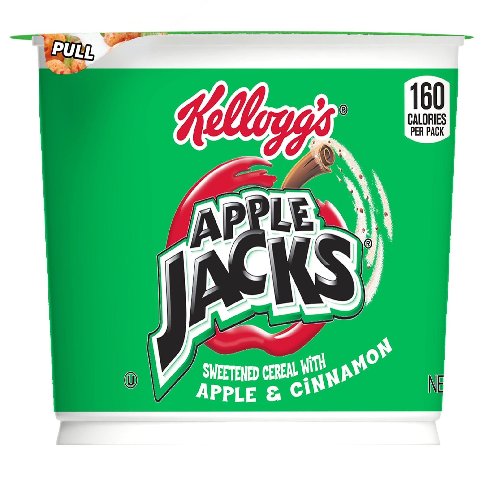 Kellogg’s Apple Jacks Cold Breakfast Cereal Cups, 8 Vitamins and Minerals, Kids Snacks, Original (12 Cups)