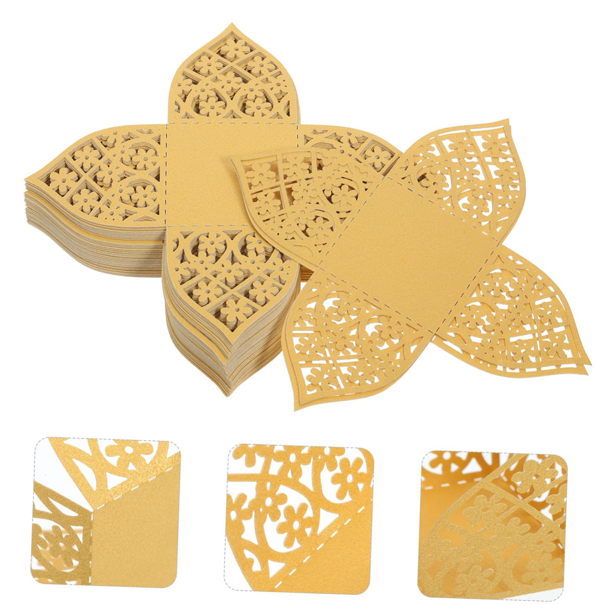 iplusmile 50Pcs Decorative Chocolate Wrappers Truffle Cups for Weddings and Parties Hollow Liners for Baking Table Centerpieces