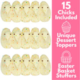 Birthday Party Cake Peeps, Marshmallow Chicks, Easter Basket Stuffers, 5 Count Chicks, Pack of 3