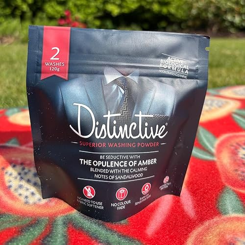 Distinctive Mini Washing Powder Pack - 2-Wash Detergent | Travel Size, Compact, Portable Laundry Powder | Ideal for Trips, Camping, Emergencies