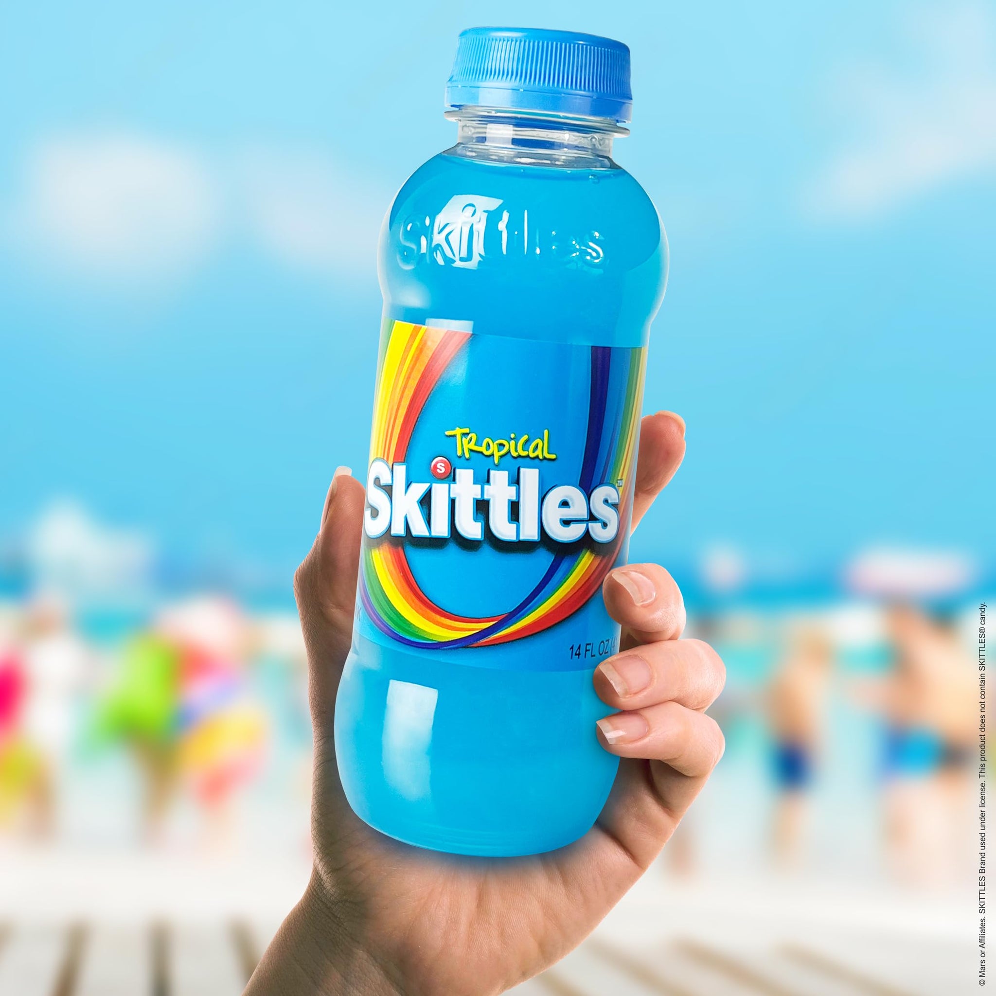 SKITTLES™ Candy Flavored Drink - Tropical Flavor | Bulk Candy Drinks with Fruity Flavors | 12 Fl oz. Bottles, Pack of 12